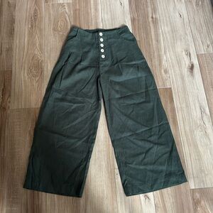 NWT Blue Rain Olive Green Linen Pants Size Small